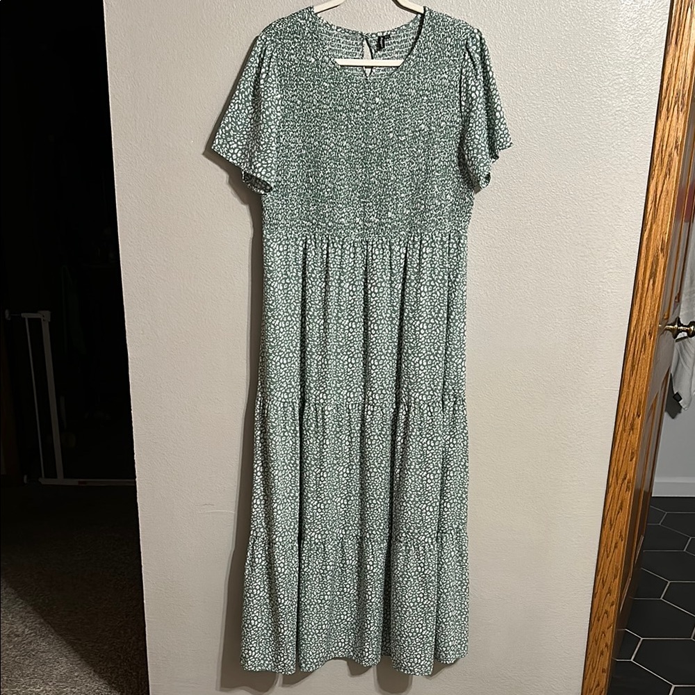 Green Floral Maxi Dress